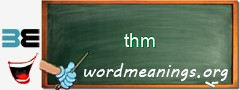WordMeaning blackboard for thm